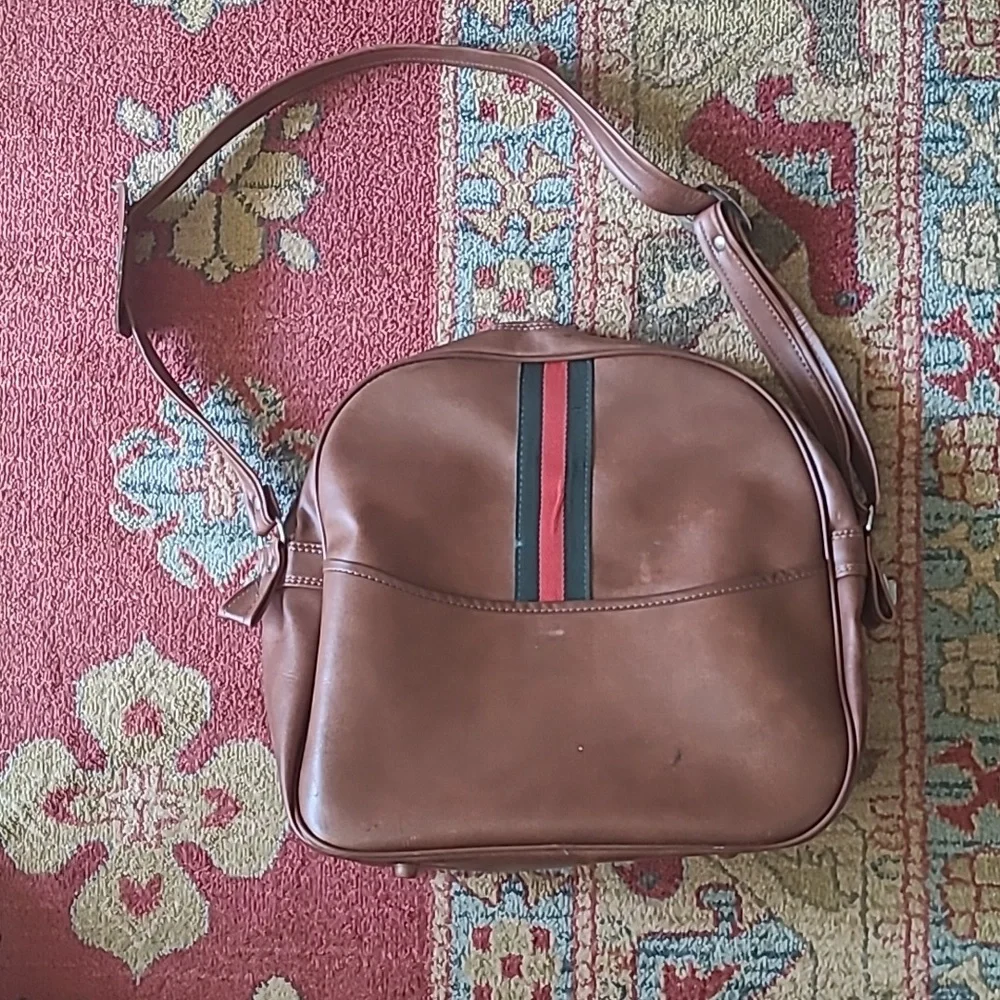VINTAGE STRIPE CROSSBODY MESSENGER BAG